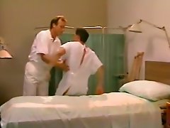 Nasty busty nurse gets her twat rammed hard missionary style on a couch